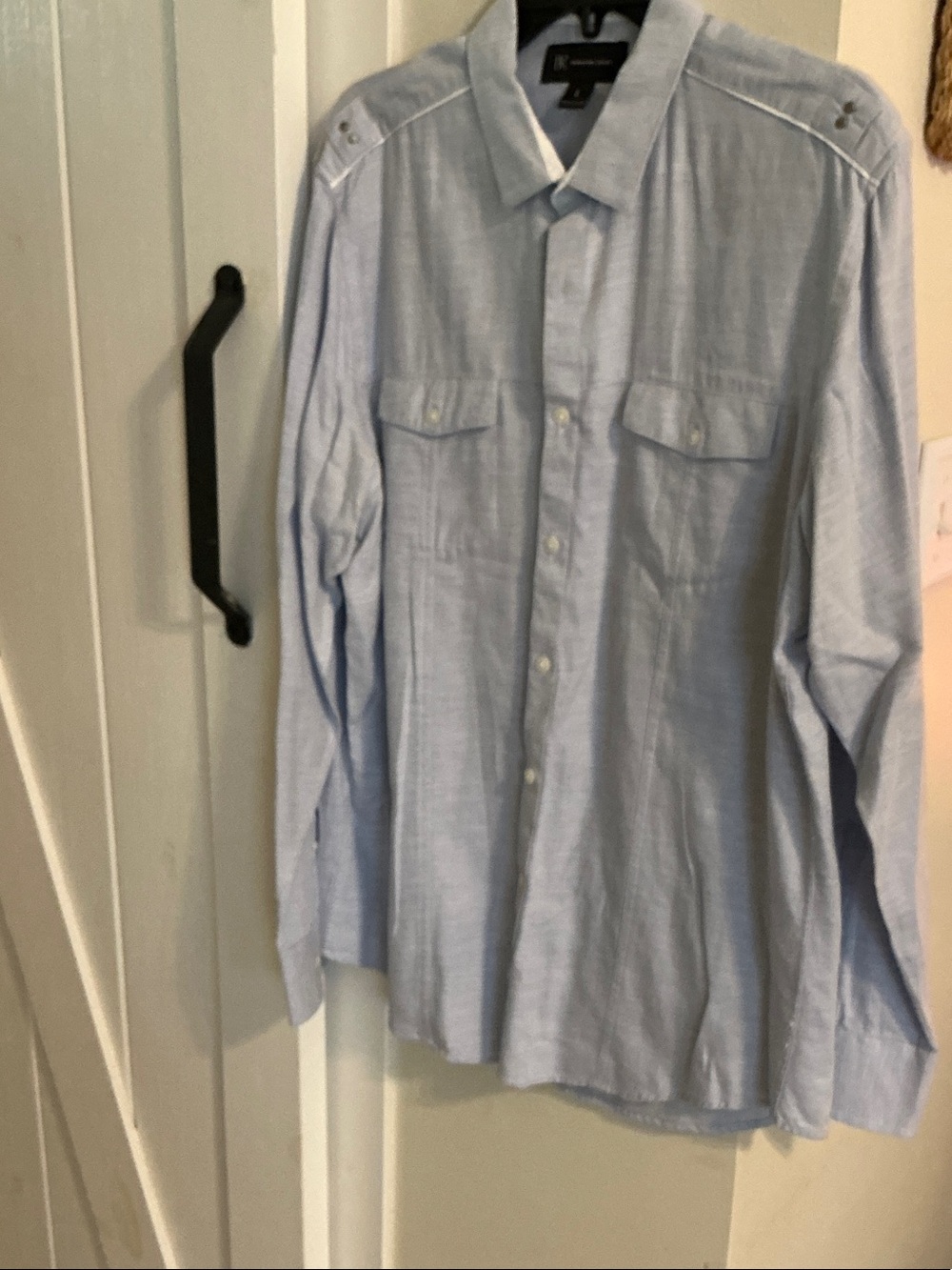 INC International Concepts Light Blue Long-Sleeve Button-Down Shirt